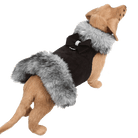 Black Tip Silver Fox Fur Coat with Nouveau Bow - Rocky & Maggie's Pet Boutique and Salon