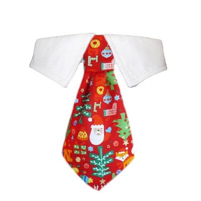 Pooch Outfitters Navidad Holiday Shirt Collar with Bow Tie