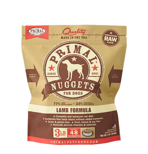 Lamb Nuggets Grain-Free Frozen Raw Dog Food, 3# - Rocky & Maggie's Pet Boutique and Salon