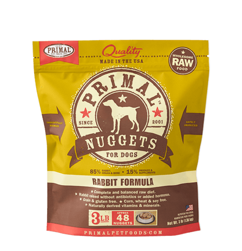 Rabbit Nuggets Grain-Free Frozen Raw Dog Food, 3# - Rocky & Maggie's Pet Boutique and Salon