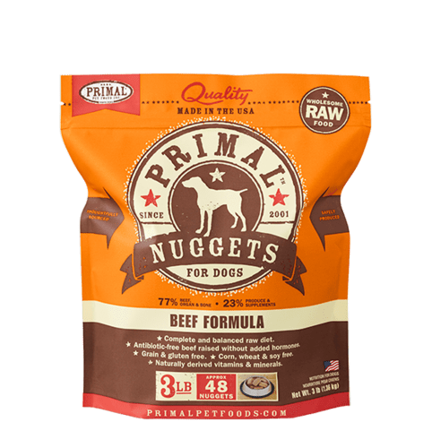 Beef Nuggets Grain-Free Frozen Raw Dog Food, 3# - Rocky & Maggie's Pet Boutique and Salon
