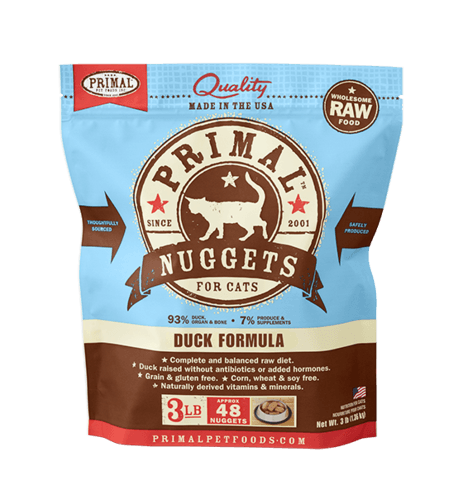 Duck Nuggets Grain-Free Frozen Raw Cat Food, 3# - Rocky & Maggie's Pet Boutique and Salon