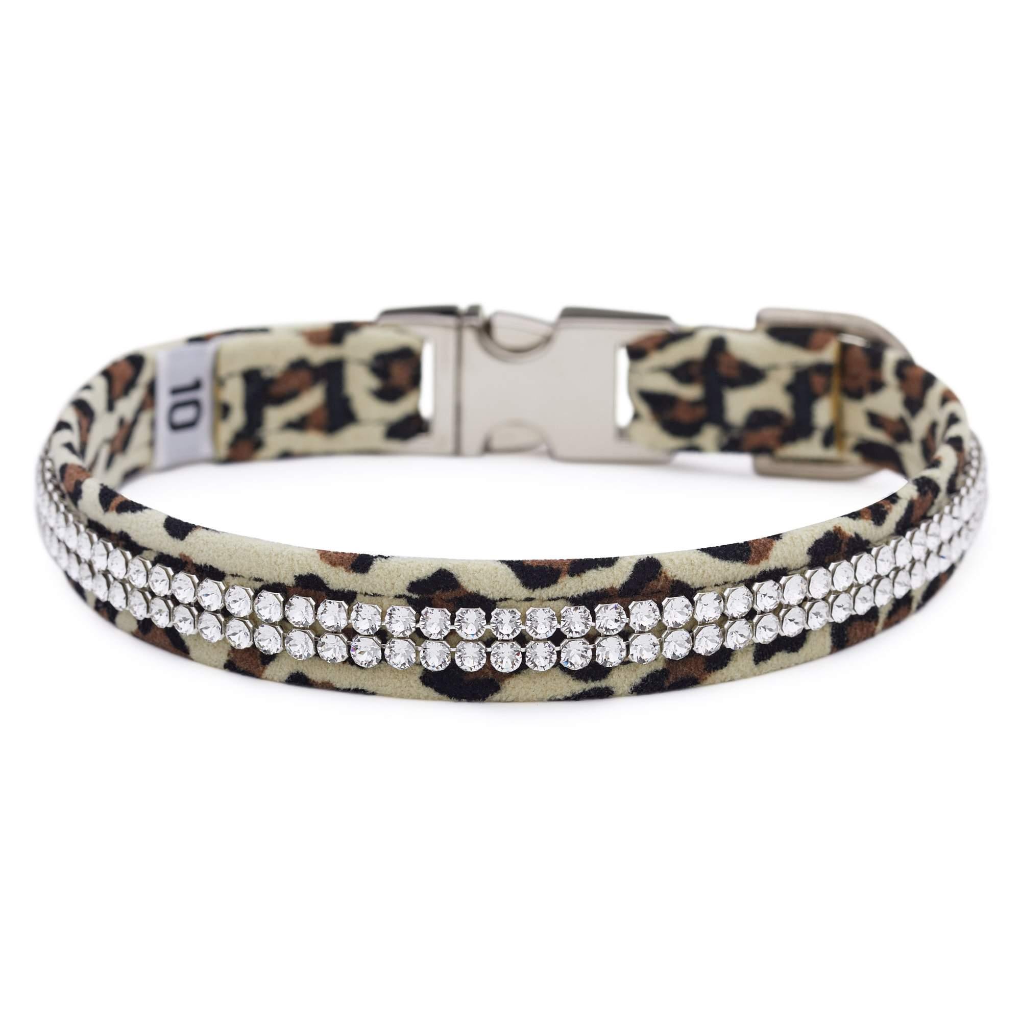 Cheetah Light 2 Row Giltmore Perfect Fit Collar - Rocky & Maggie's Pet Boutique and Salon