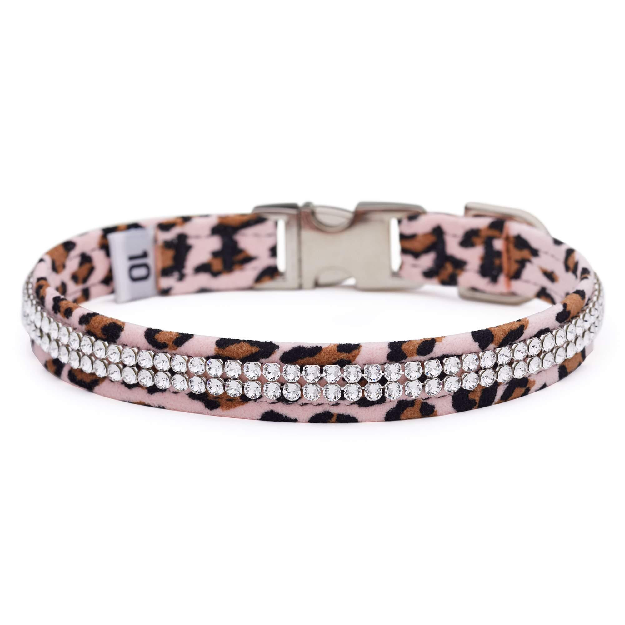 Pink Cheetah 2 Row Giltmore Perfect Fit Collar - Rocky & Maggie's Pet Boutique and Salon