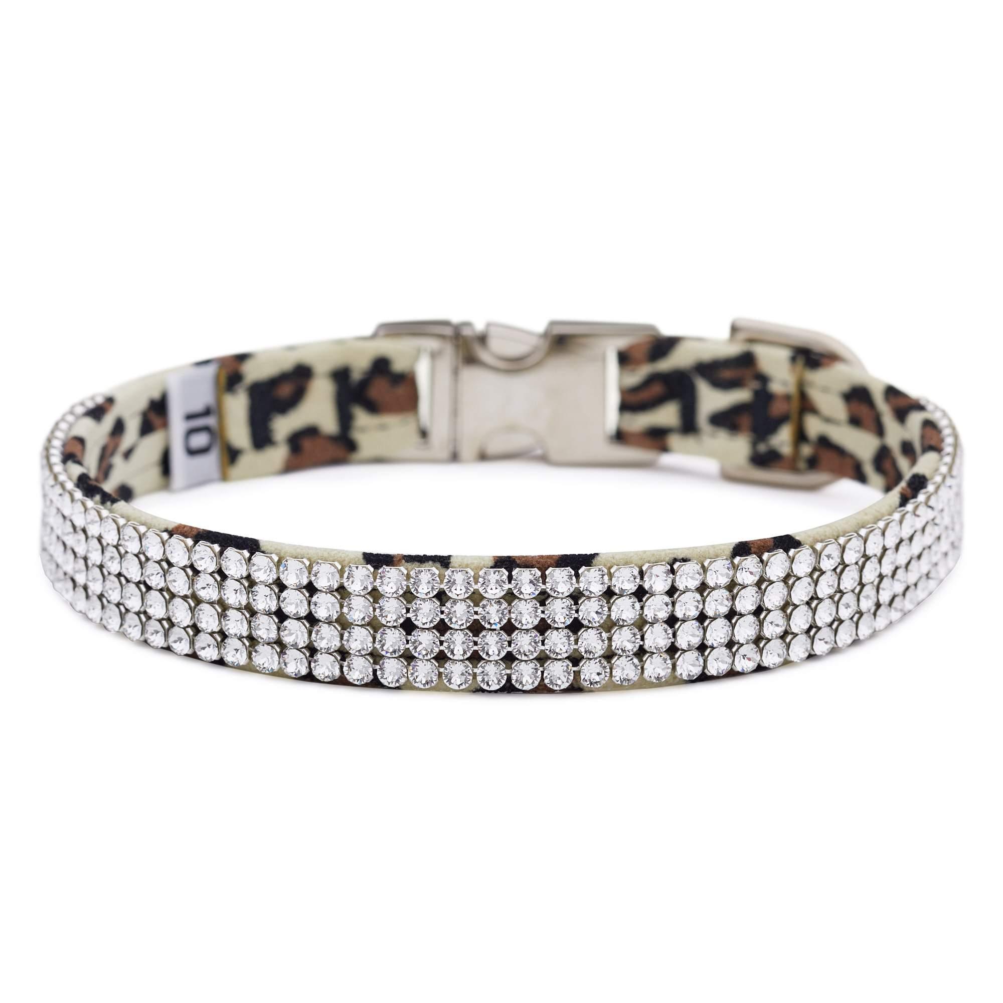 Cheetah Light 4 Row Giltmore Perfect Fit Collar - Rocky & Maggie's Pet Boutique and Salon