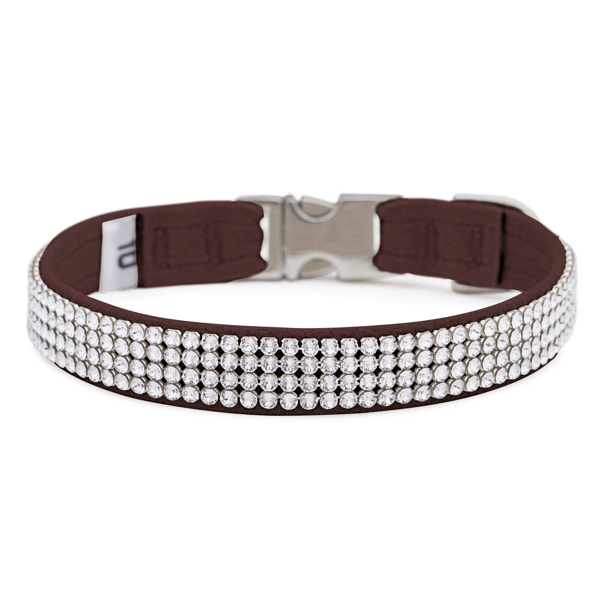 Chocolate 4 Row Giltmore Perfect Fit Collar - Rocky & Maggie's Pet Boutique and Salon