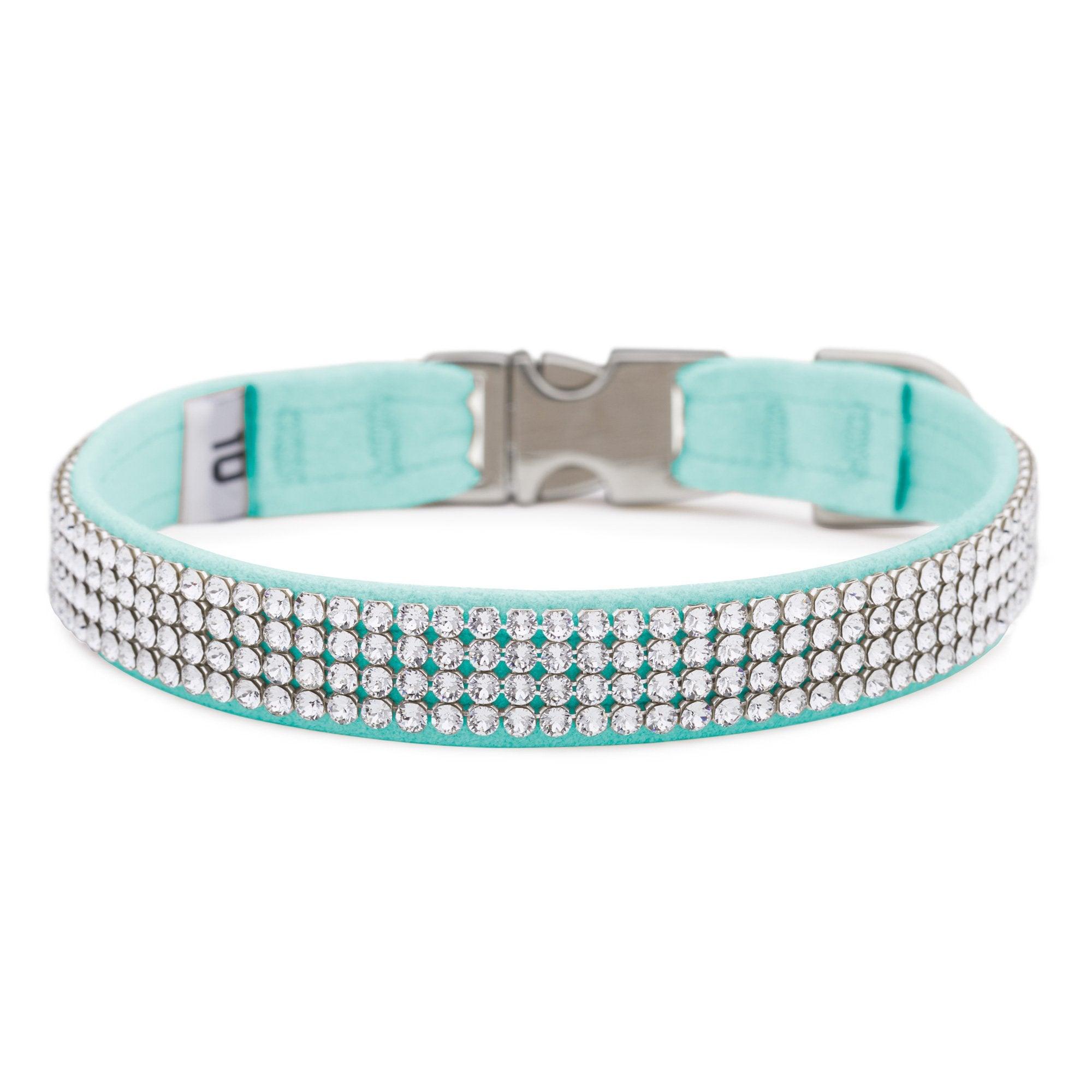 Tiffi Blue 4 Row Giltmore Perfect Fit Collar - Rocky & Maggie's Pet Boutique and Salon