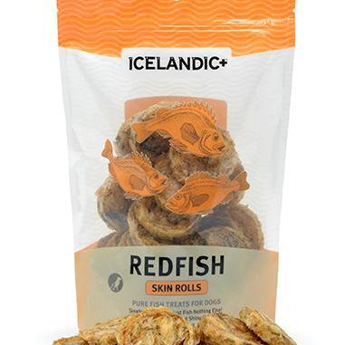 Icelandic+ Redfish Skin Rolls Dog Treat 3-oz Bag - Rocky & Maggie's Pet Boutique and Salon