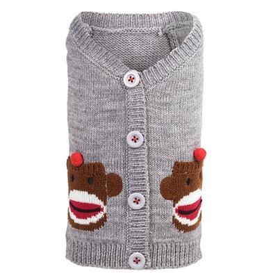 Sock Monkey Cardigan - Rocky & Maggie's Pet Boutique and Salon