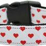 White and red Dotty Hearts Collar. Large - Rocky & Maggie's Pet Boutique and Salon
