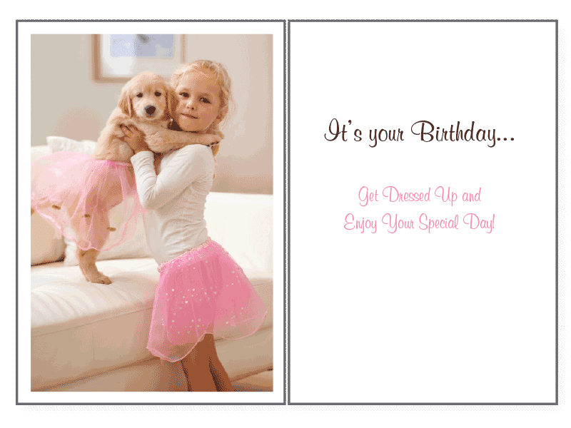 Playing Dress Up Birthday Card - Rocky & Maggie's Pet Boutique and Salon