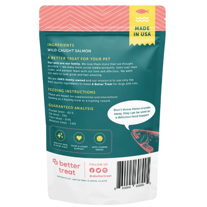 A Better Treat - Freeze Dried Wild Caught Salmon Dog Treats - Rocky & Maggie's Pet Boutique and Salon