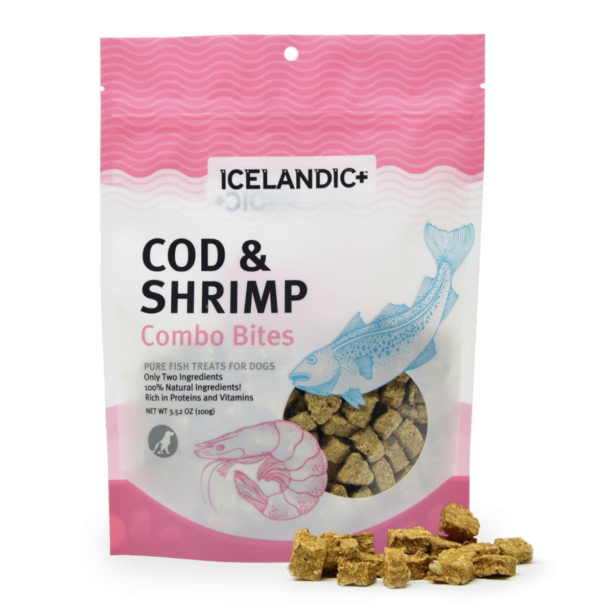 Icelandic+ Cod & Shrimp Combo Bites Fish Dog Treat 3.52-oz Bag - Rocky & Maggie's Pet Boutique and Salon