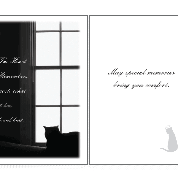 The Heart Remembers Sympathy Card for Cat Owners - Rocky & Maggie's Pet Boutique and Salon