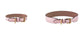 Frida Firenze Plain Antique Collar in pink leather with gold-tone buckle, shown in two sizes.