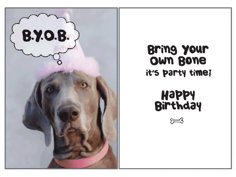 B.Y.O.B. Birthday Card - Rocky & Maggie's Pet Boutique and Salon