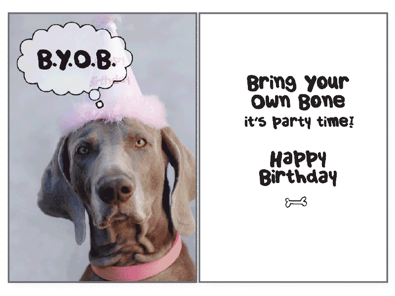 B.Y.O.B. Birthday Card – Rocky & Maggie's Pet Boutique and Salon