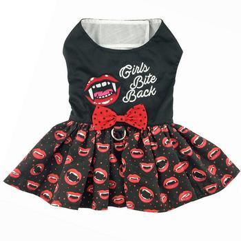 Halloween Dog Harness Dress - Girls Bite Back - Rocky & Maggie's Pet Boutique and Salon