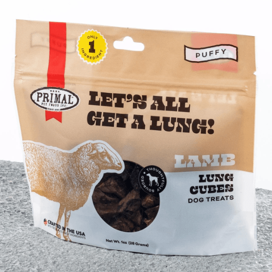 Primal Let's All Get a Lung Lamb Treats - Rocky & Maggie's Pet Boutique and Salon
