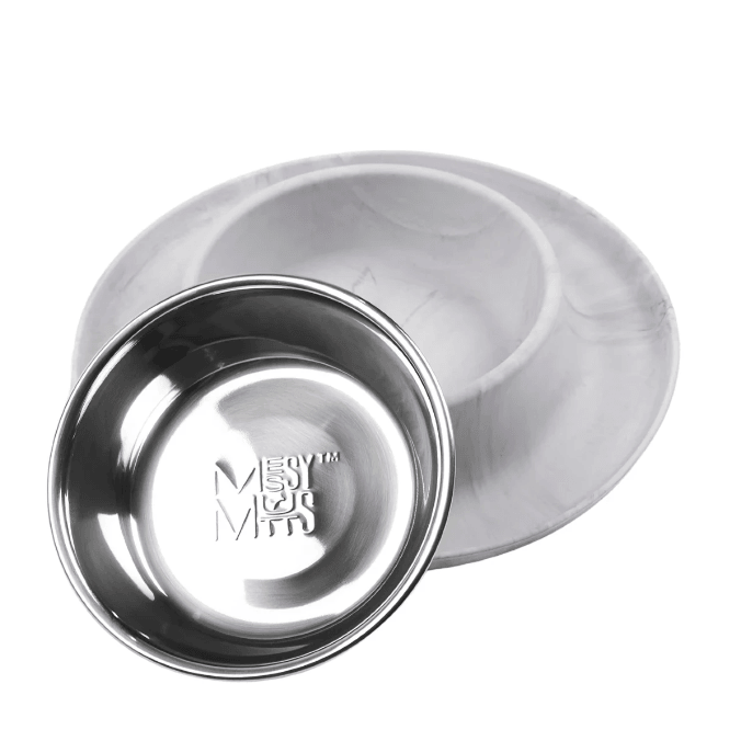 Silicone Single Feeder with Stainless Bowl - Marble - Rocky & Maggie's Pet Boutique and Salon