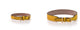 Two yellow leather collars with brown interiors and silver buckles, small and large, Frida Firenze Plain Antique Collar.
