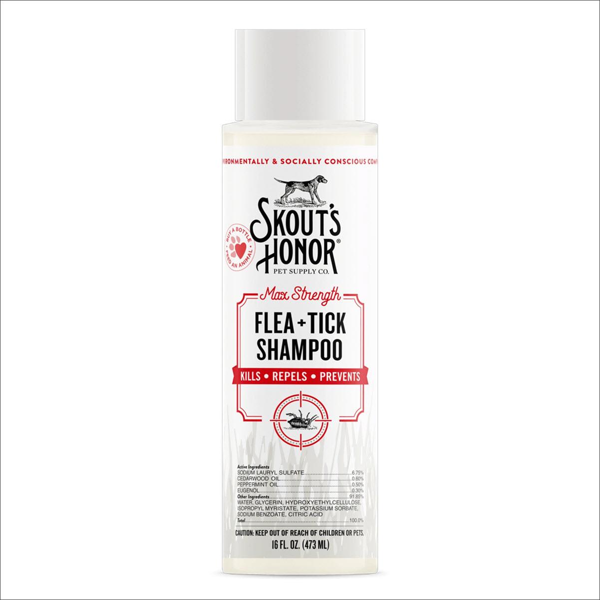 Skout's Honor® Max Strength Flea + Tick Shampoo for Dogs & Puppies 16oz - Rocky & Maggie's Pet Boutique and Salon