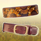 Sunflowers Leather Collar - Rocky & Maggie's Pet Boutique and Salon